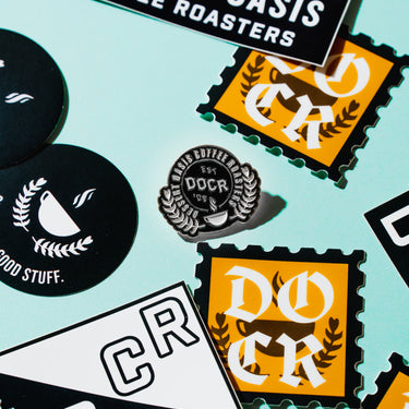 Essential DOCR sticker + button + pin pack