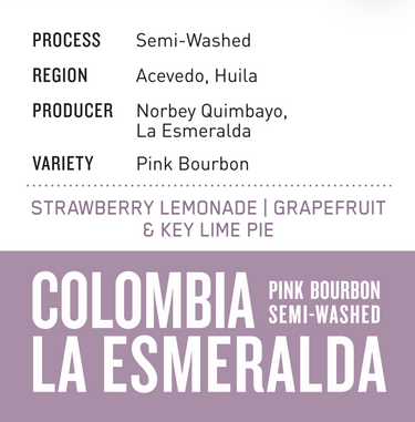 Colombia La Esmeralda | Pink Bourbon Semi-Washed