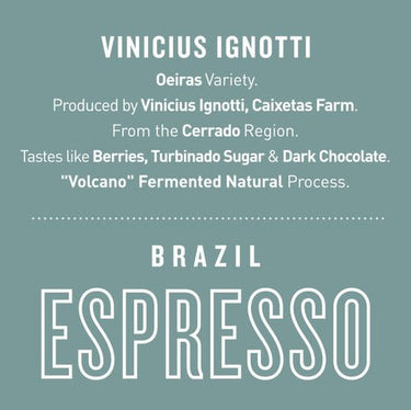 Brazil Vinicius Ignotti | "Volcano" Fermented Natural (Espresso) - Dessert Oasis Coffee Roasters
