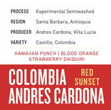Colombia Andres Cardona - Red Sunset | Experimental Semi - Washed - Dessert Oasis Coffee Roasters