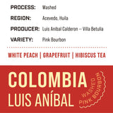 Colombia Luis Aníbal Calderón — Pink Bourbon | Washed - Dessert Oasis Coffee Roasters