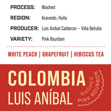 Colombia Luis Aníbal Calderón — Pink Bourbon | Washed - Dessert Oasis Coffee Roasters