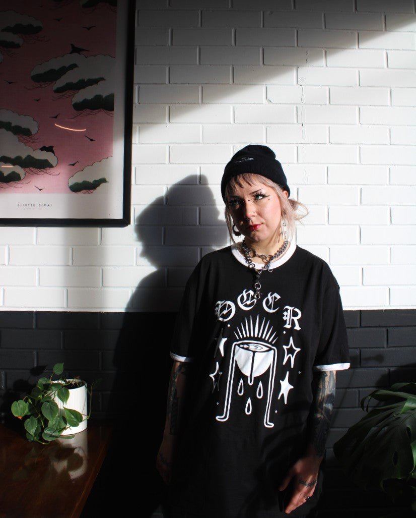 トップス E.T design ringer tee Custom AS Colour Womens Maple Ringer Tee - Coastal Reign