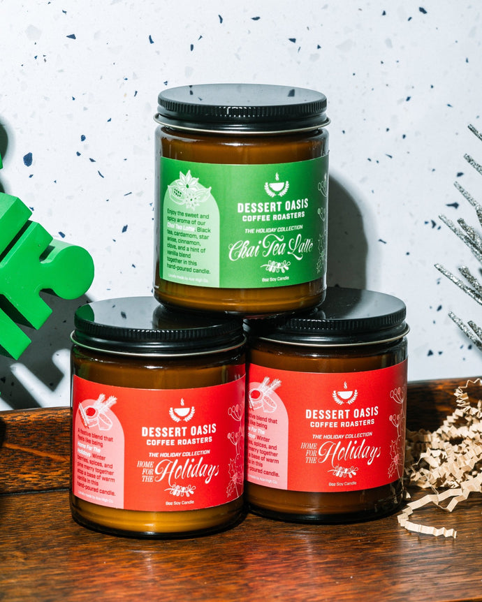 Holiday Collection Soy Candles - Dessert Oasis Coffee Roasters