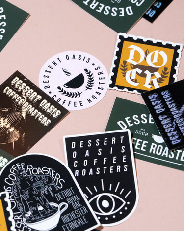 Pink Oasis Sticker - Dessert Oasis Coffee Roasters